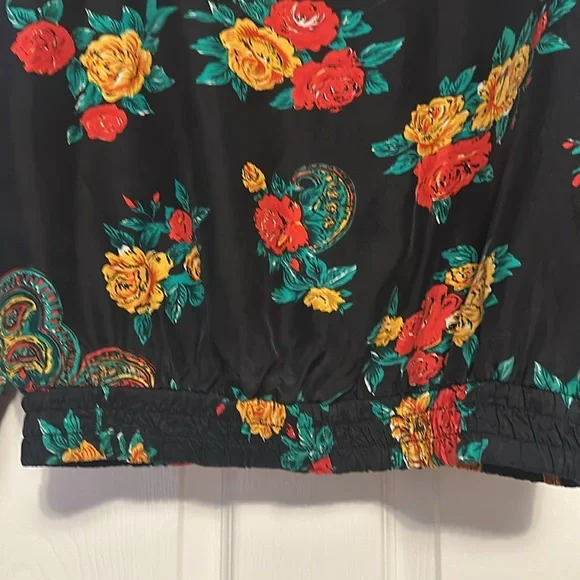 Vtg Detail Sportswear 100% silk floral print bomber jacket, Sz Small - Picture 8 of 8